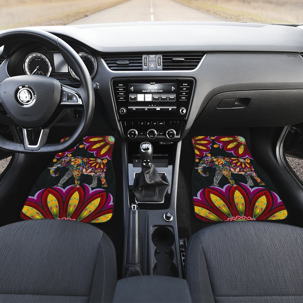 Elephant Colorful Indian Mandala Car Floor Mats