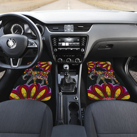 Elephant Colorful Indian Mandala Car Floor Mats