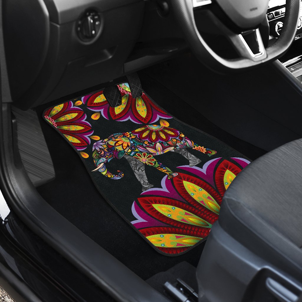 Elephant Colorful Indian Mandala Car Floor Mats