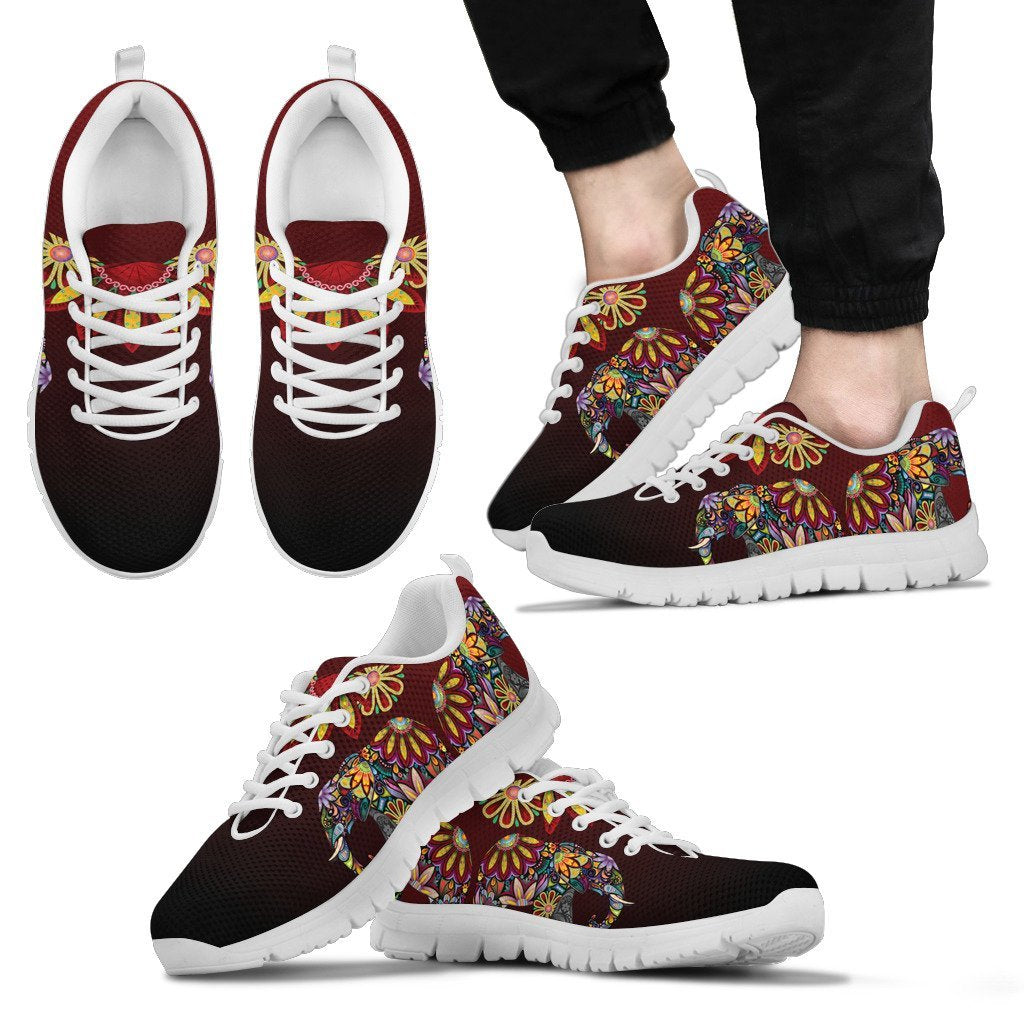 Elephant Colorful Indian Mandala Men Sneakers