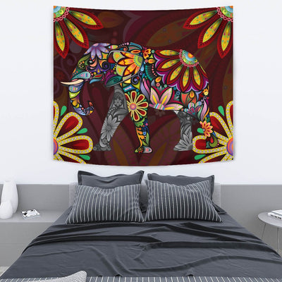 Elephant Colorful Indian Mandala Wall Tapestry