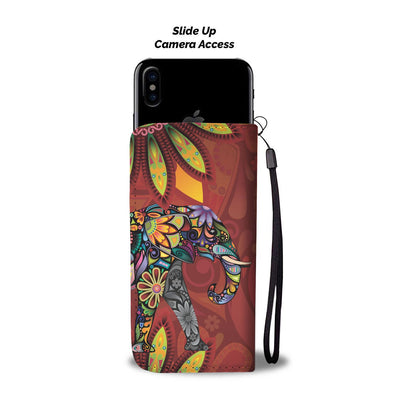 Elephant Colorful Indian Mandala Wallet Phone Case