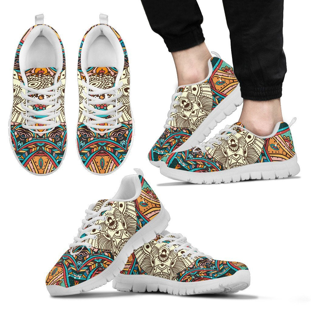 Elephant Colorful Indian Men Sneakers