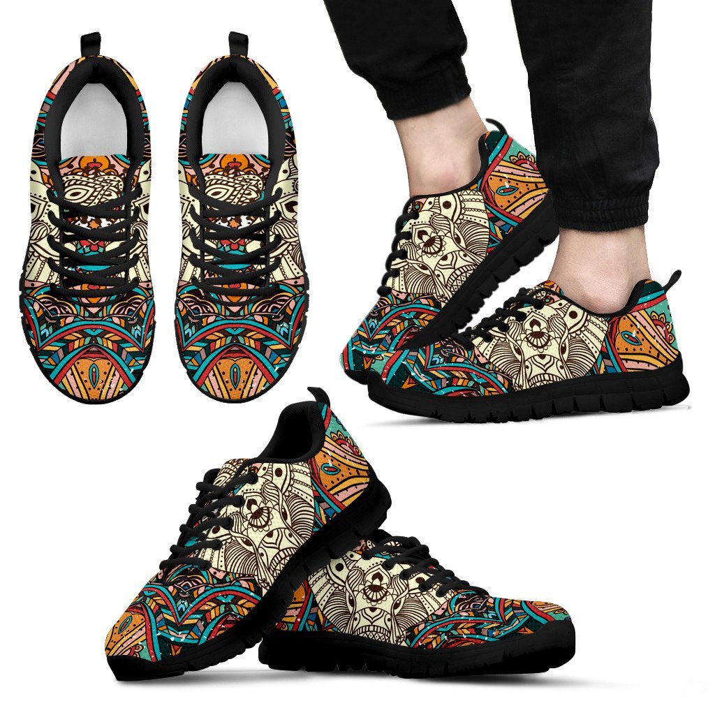 Elephant Colorful Indian Men Sneakers