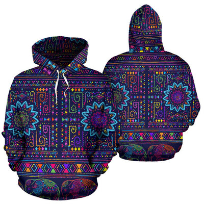 Elephant Colorful Indian Print All Over Print Hoodie