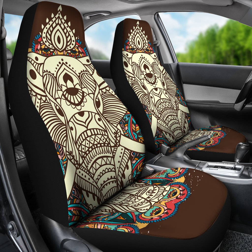 Elephant Colorful Indian Universal Fit Car Seat Covers