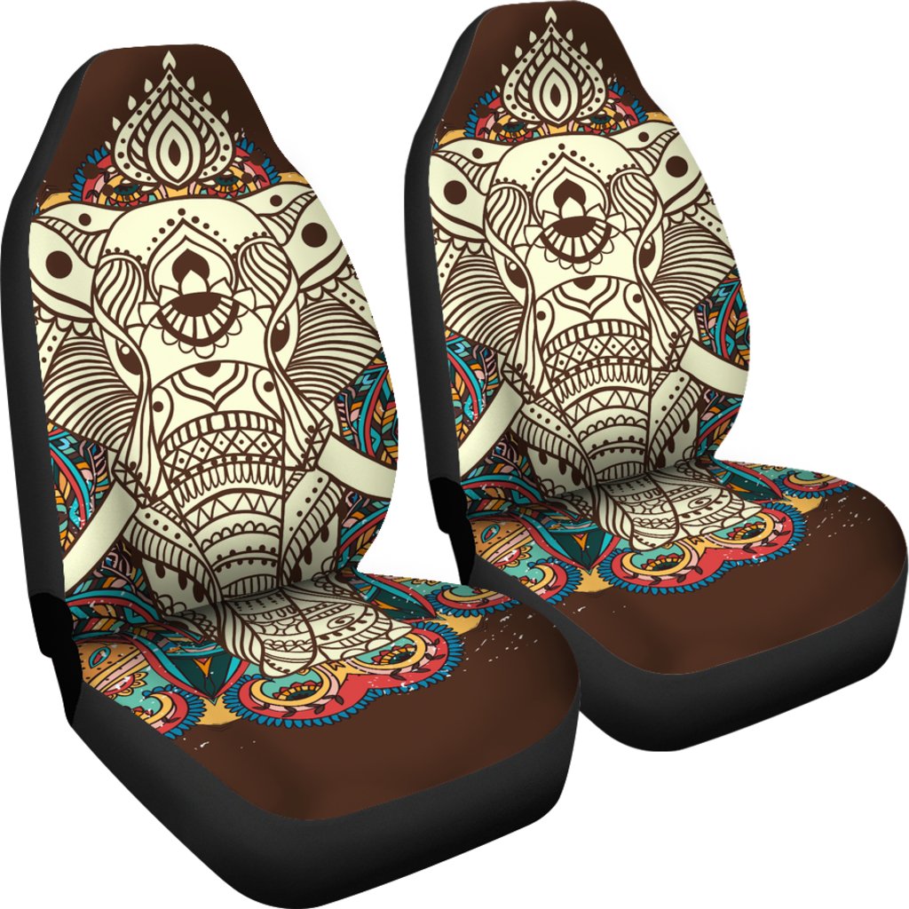 Elephant Colorful Indian Universal Fit Car Seat Covers