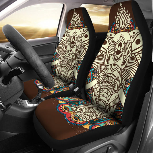 Elephant Colorful Indian Universal Fit Car Seat Covers