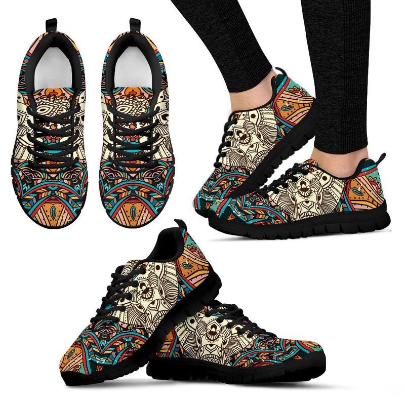 Elephant Colorful Indian Women Sneakers