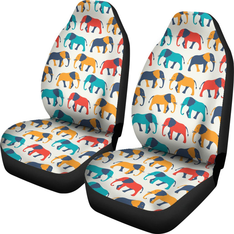 Elephant Colorful Print Pattern Universal Fit Car Seat Covers