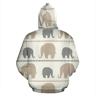 Elephant Cute All Over Print Hoodie