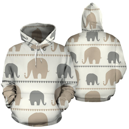 Elephant Cute All Over Print Hoodie
