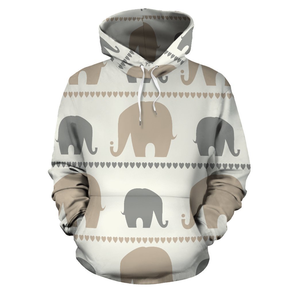 Elephant Cute All Over Print Hoodie
