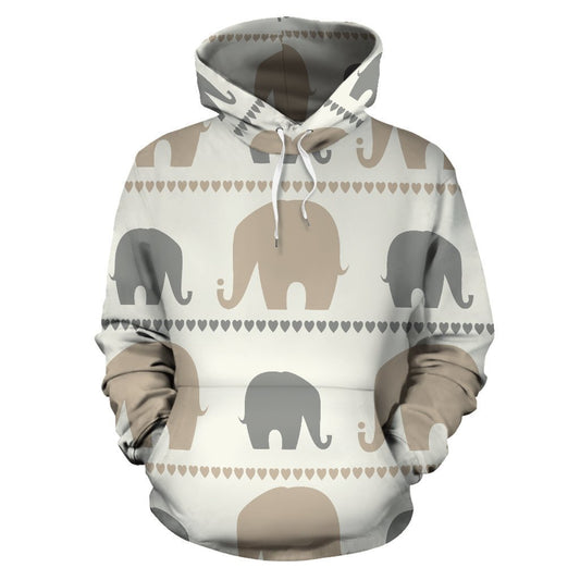Elephant Cute All Over Print Hoodie