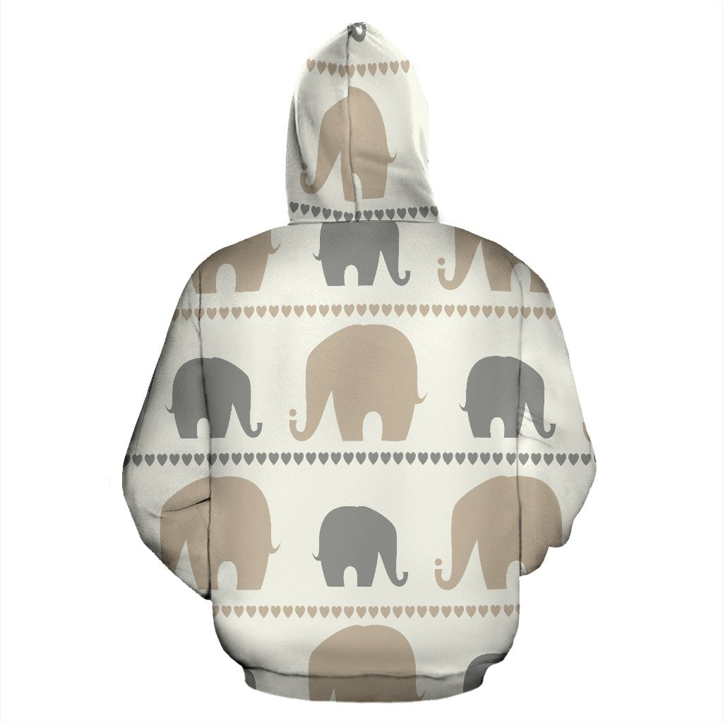 Elephant Cute All Over Zip Up Hoodie