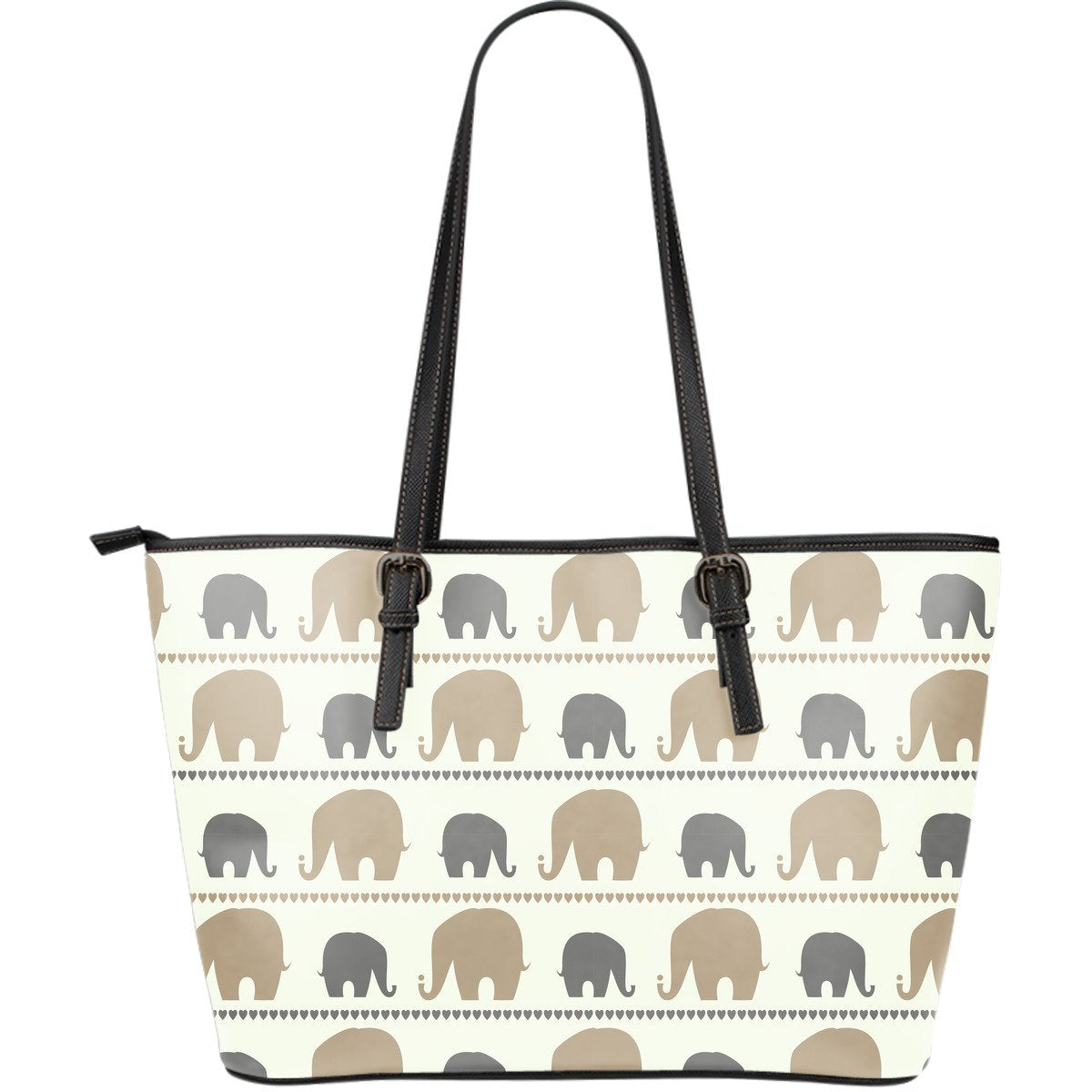 Elephant Cute Large Leather Tote Bag