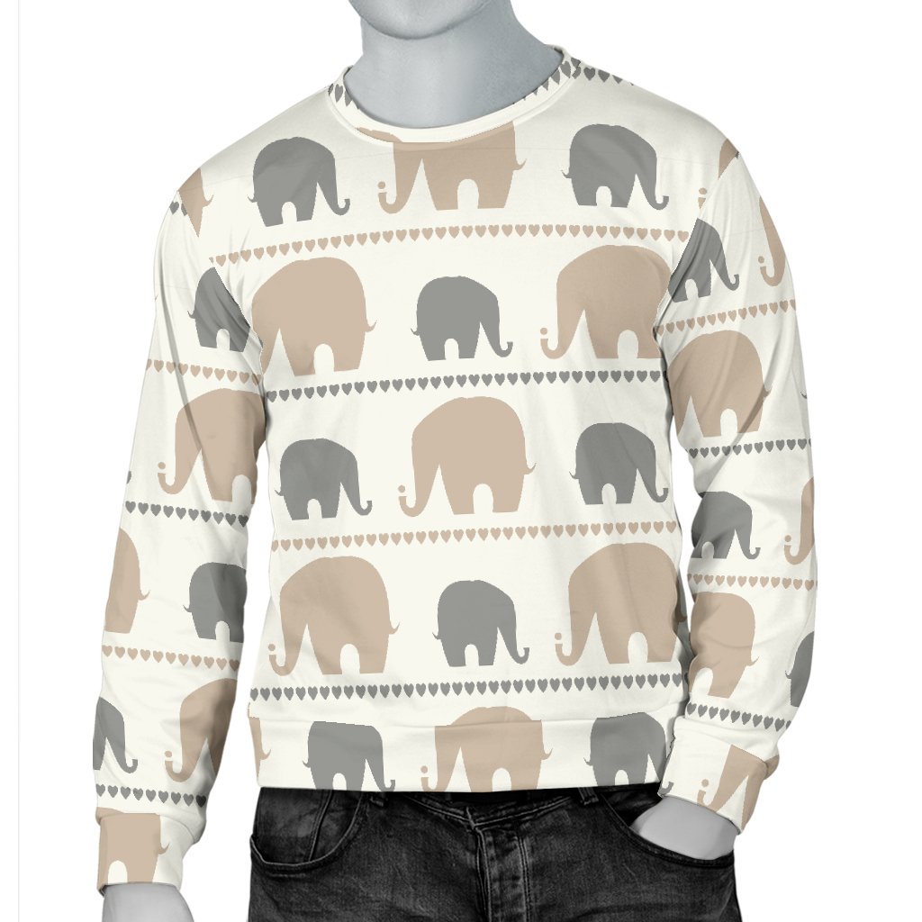 Elephant Cute Men Crewneck Sweatshirt