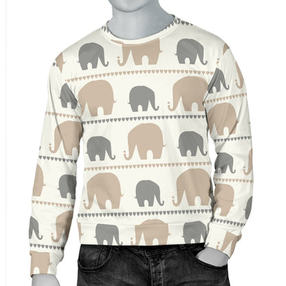 Elephant Cute Men Crewneck Sweatshirt
