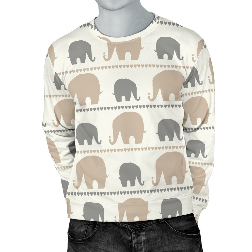 Elephant Cute Men Crewneck Sweatshirt