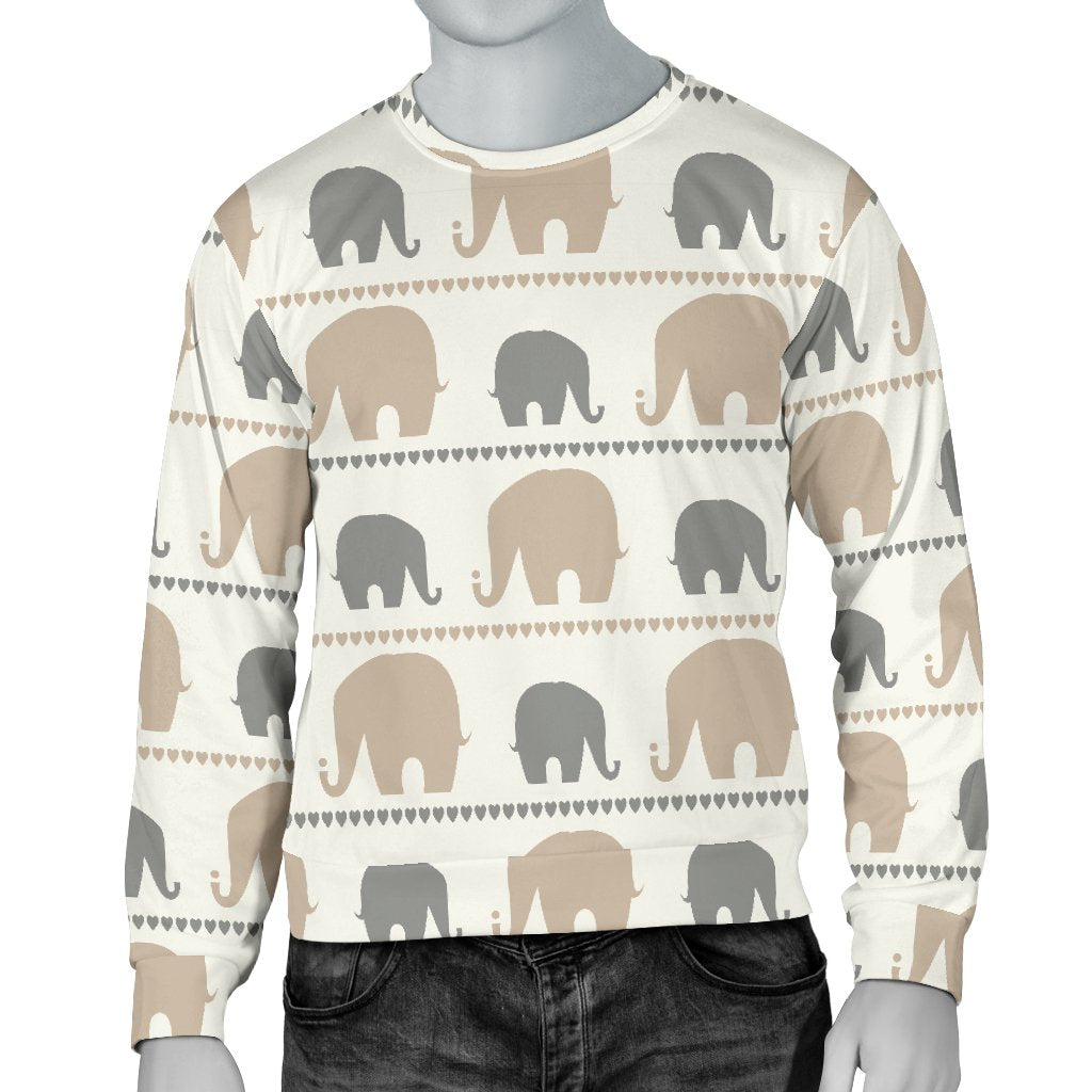 Elephant Cute Men Crewneck Sweatshirt