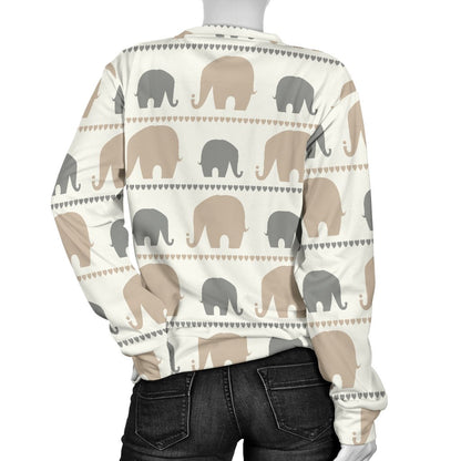 Elephant Cute Women Crewneck Sweatshirt