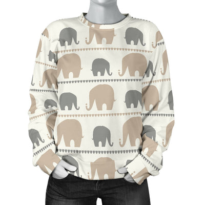 Elephant Cute Women Crewneck Sweatshirt