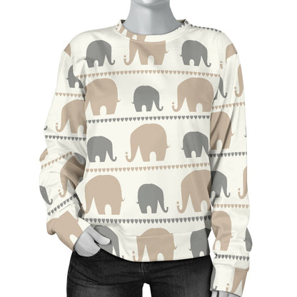 Elephant Cute Women Crewneck Sweatshirt
