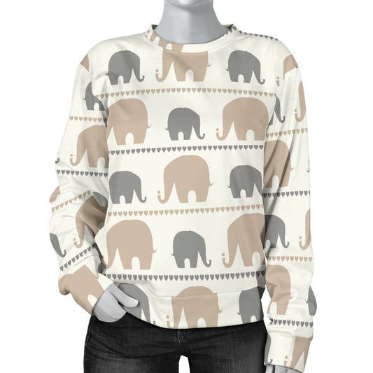 Elephant Cute Women Crewneck Sweatshirt