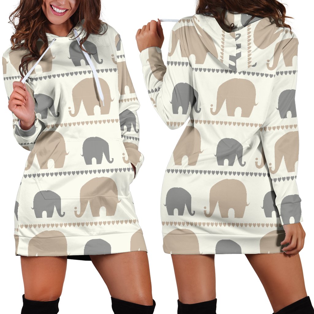 Elephant Cute Women Hoodie Dress