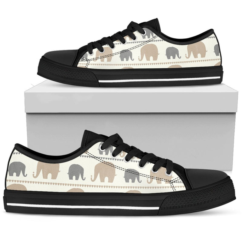 Elephant Cute Women Low Top Shoes