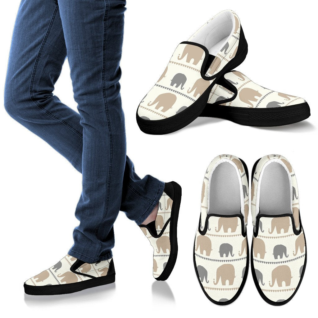 Elephant Cute Women Slip On Shoes
