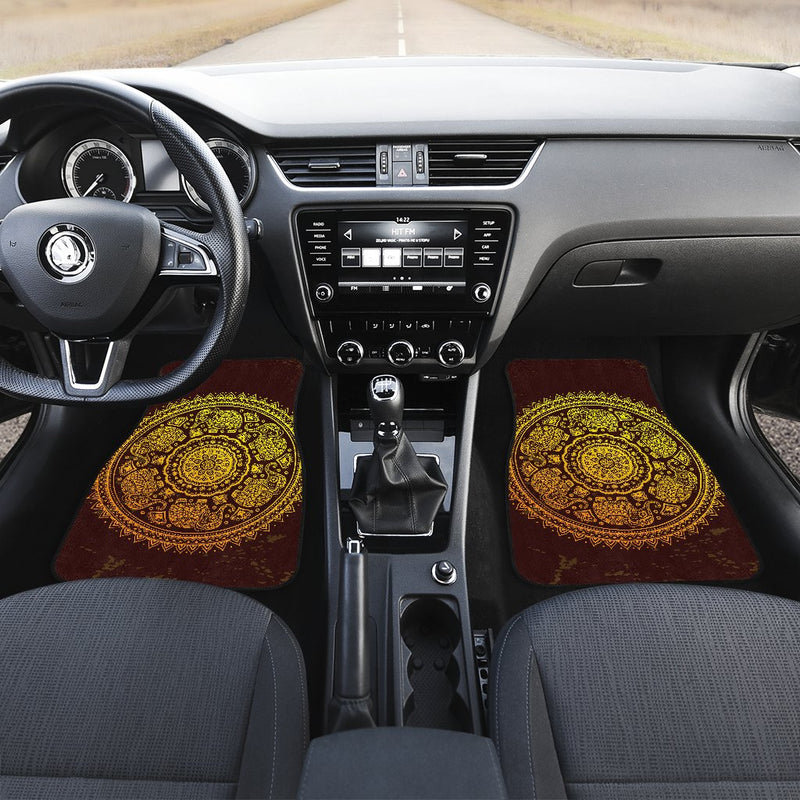 Elephant Gold Mandala Car Floor Mats