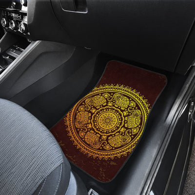 Elephant Gold Mandala Car Floor Mats