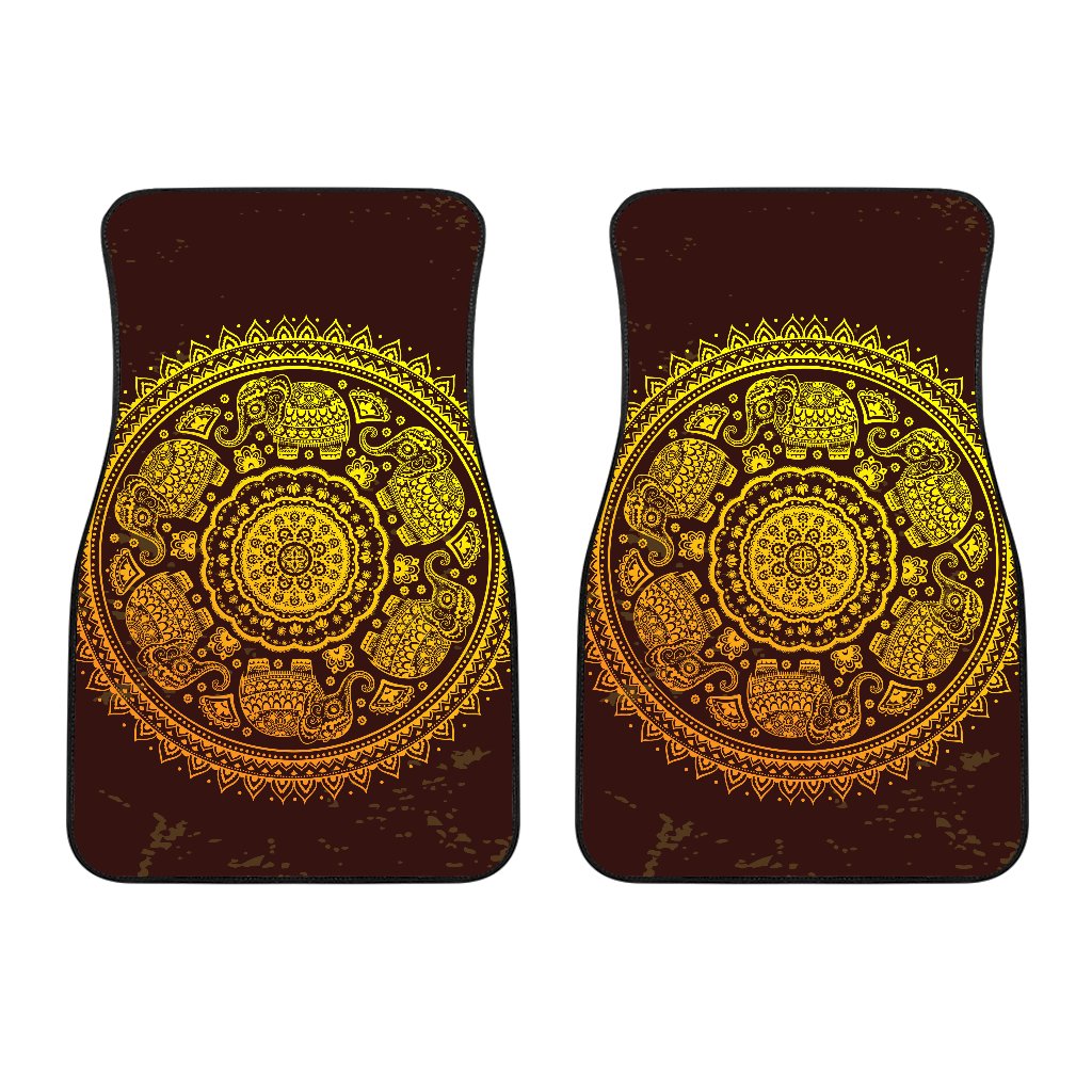 Elephant Gold Mandala Car Floor Mats