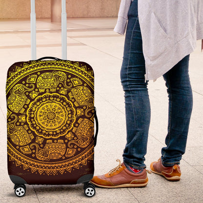 Elephant Gold Mandala Luggage Cover Protector