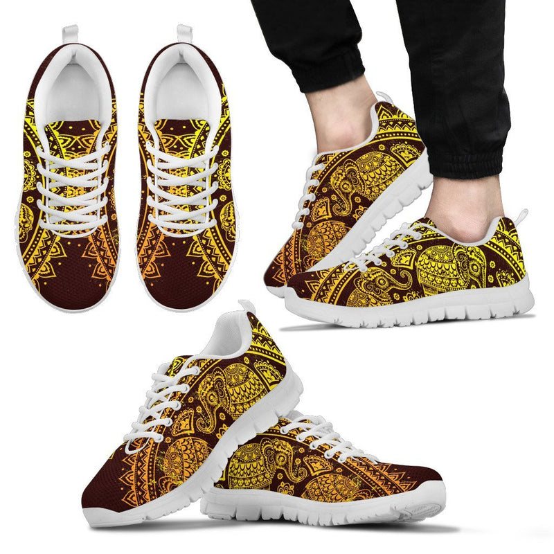 Elephant Gold Mandala Men Sneakers