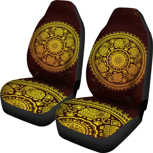 Elephant Gold Mandala Universal Fit Car Seat Covers
