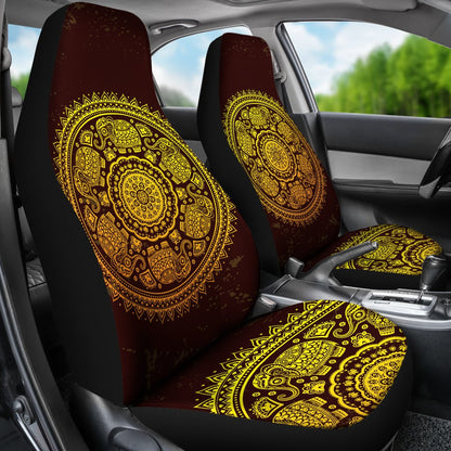 Elephant Gold Mandala Universal Fit Car Seat Covers