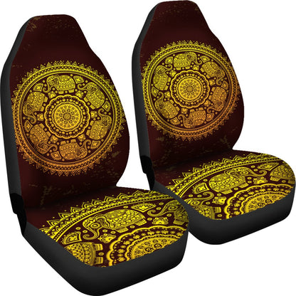 Elephant Gold Mandala Universal Fit Car Seat Covers