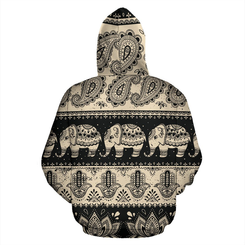Elephant Hansa Lotus Pattern All Over Print Hoodie