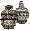 Elephant Hansa Lotus Pattern All Over Zip Up Hoodie