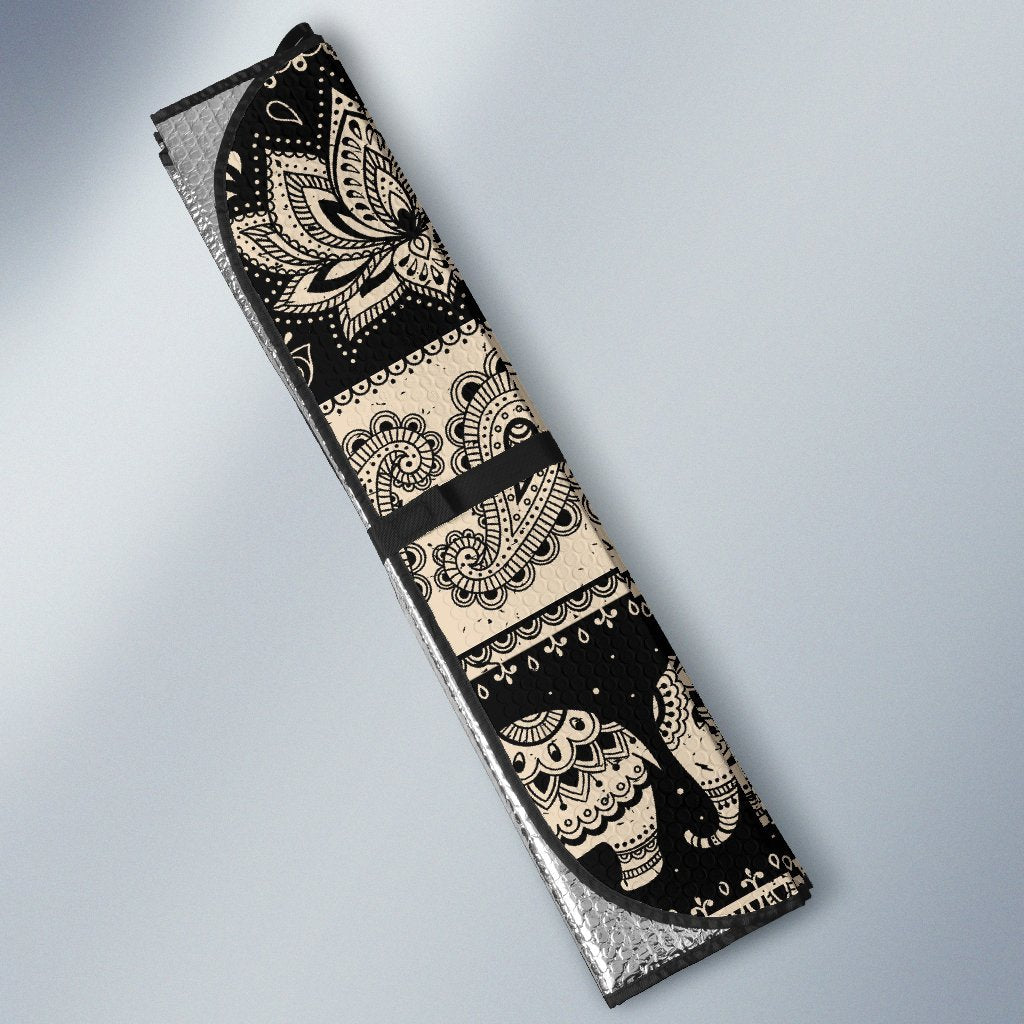 Elephant Hansa Lotus Pattern Car Sun Shade-JorJune