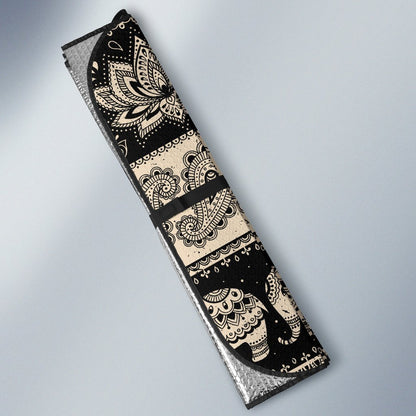 Elephant Hansa Lotus Pattern Car Sun Shade-JorJune