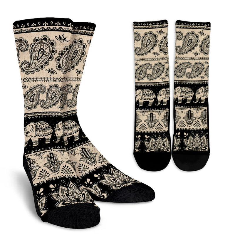 Elephant Hansa Lotus Pattern Crew Socks