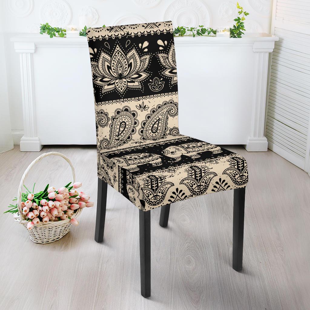 Elephant Hansa Lotus Pattern Dining Chair Slipcover-JORJUNE.COM