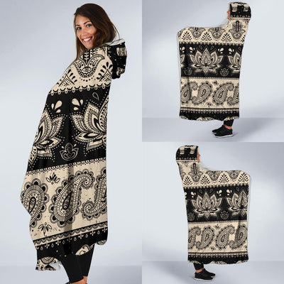 Elephant Hansa Lotus Pattern Hooded Blanket-JORJUNE.COM