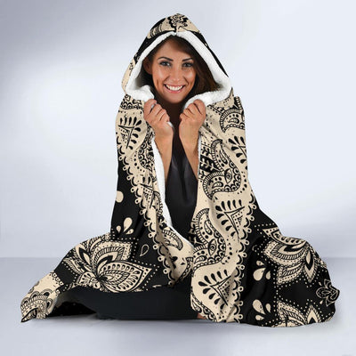 Elephant Hansa Lotus Pattern Hooded Blanket-JORJUNE.COM