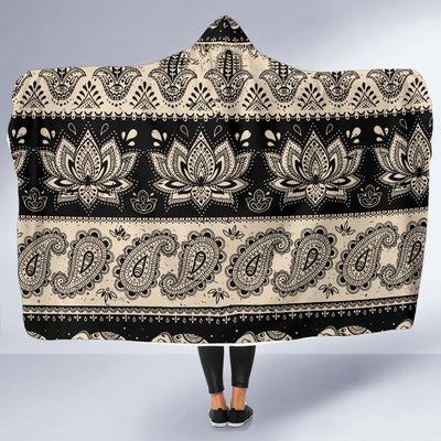 Elephant Hansa Lotus Pattern Hooded Blanket-JORJUNE.COM