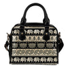 Elephant Hansa Lotus Pattern Leather Shoulder Handbag