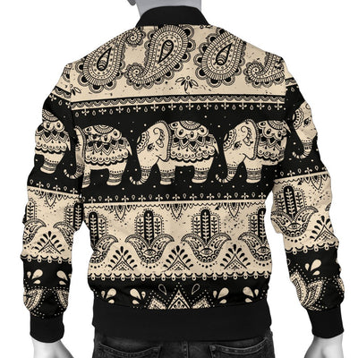 Elephant Hansa Lotus Pattern Men Casual Bomber Jacket